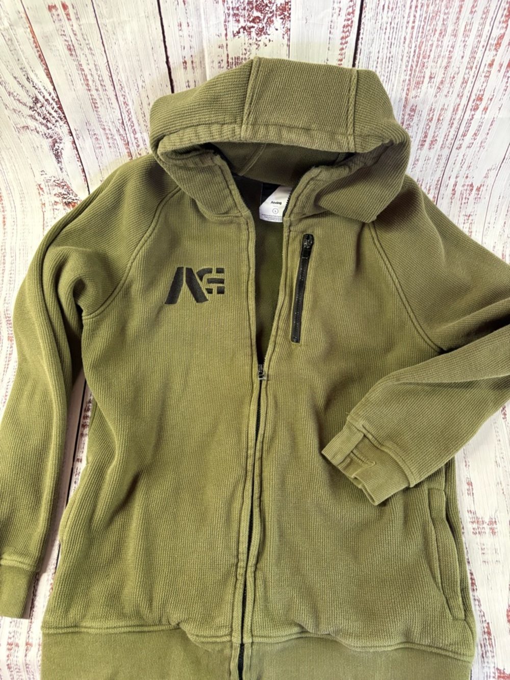 Analog Olive Green Hooded Zip-Up Puffer Jacket